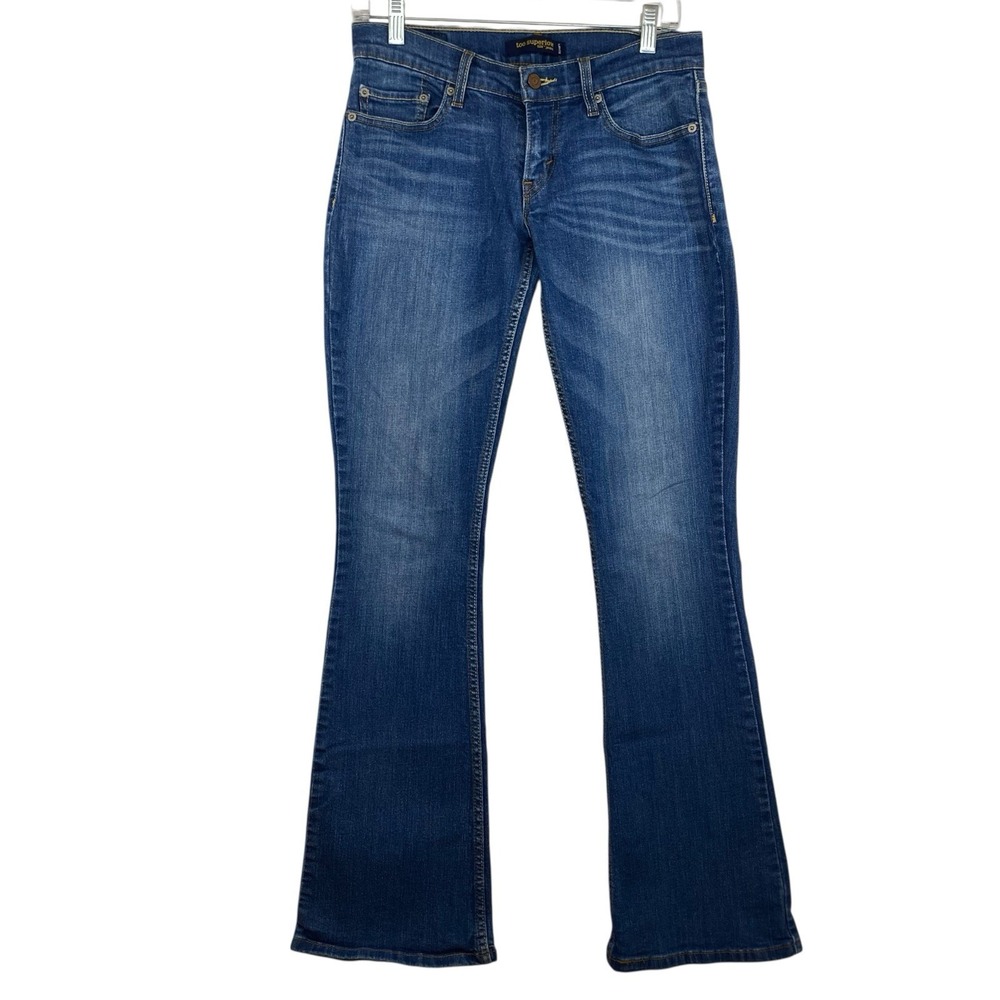 Levis 524 Jeans Women 7M 28x31 Boot Cut Superlow Dark Blue Slim Fit Y2K Cowgirl